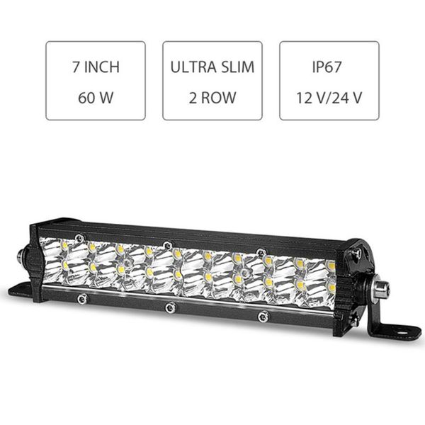 

dual row ultra slim led work light 7"13"20" 60w 120w 180w light bar for atv