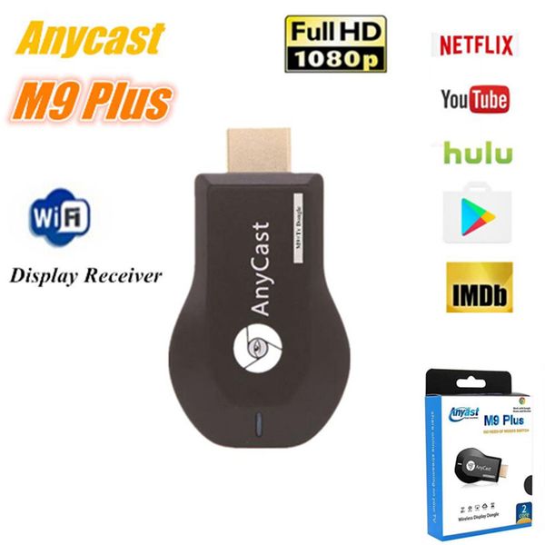 

anycast m9 plus wireless wifi display dongle receiver rk3036 dual core 1080p hdmi tv stick work with google home and chrome youtube netflix