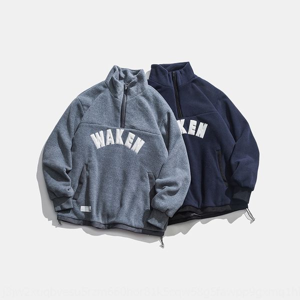 

kaiz kaizhong 2020 autumn new fashion sweater brand men's polar fleece stand collar sweater b26 nqvvr, Black