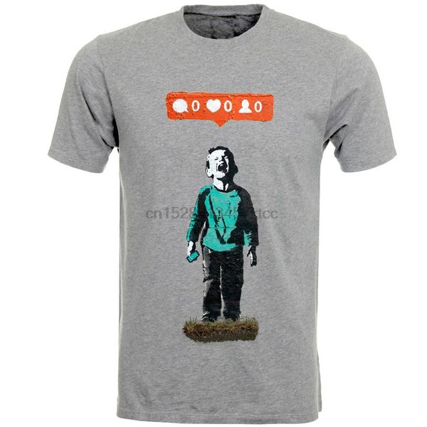 

i have no friends 0 banksy boy street art graffiti mens tshirt tee ab64 summer style tee shirt