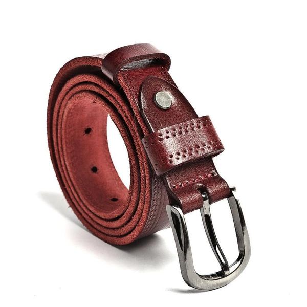 

leather belts for women belt genuine leather pin buckle belt women's retro leisure car line luxury designer, Black;brown