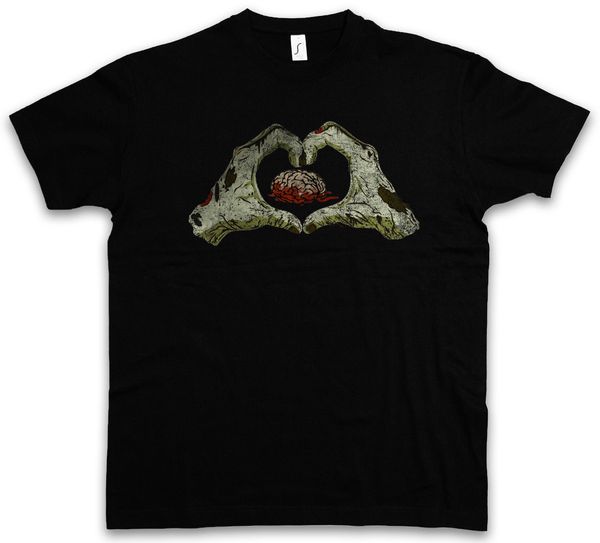 

zombie heart t-shirt living dead the walking fun smile zombies brain eater love t shirt summer cool funny t-shirt