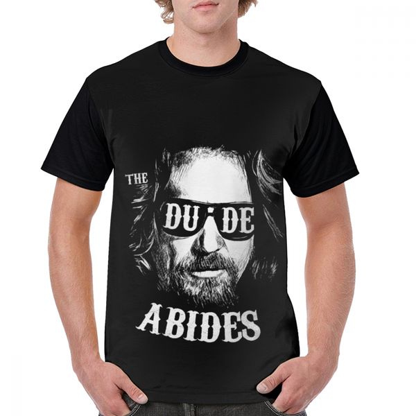 

the big lebowski t shirt the dude abides t-shirt male big graphic tee shirt cute cotton short-sleeve graphic fashion tee