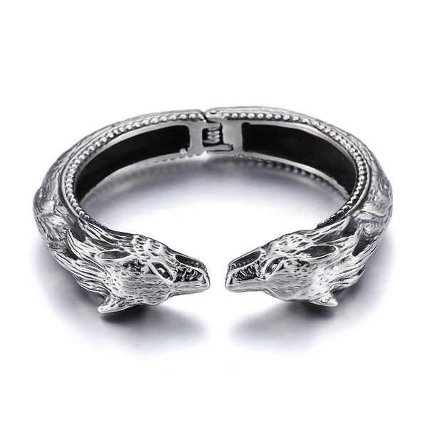 

rock & roll skull scalding bracelet stainless steel leather woven bracelet men's, Black