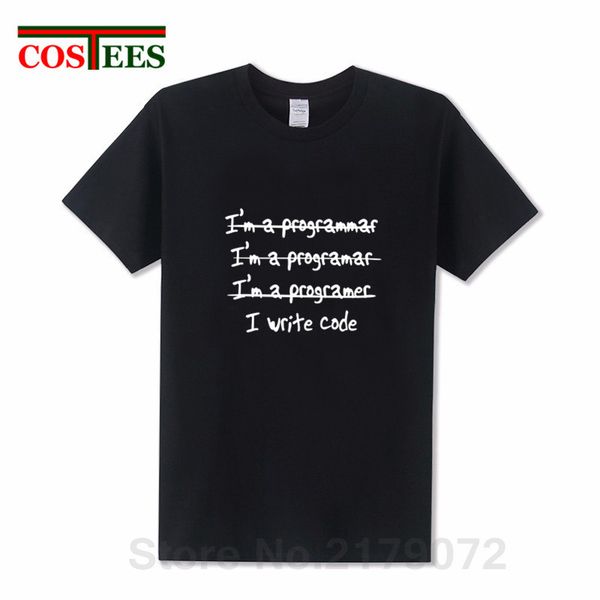 

2019 new casual fashion funny i write code t shirt men programmer misspelling t-shirt letter printed leisure tee shirt camisetas