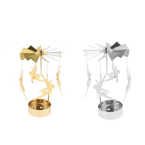 

2x auto rotating fairy carrousel candle holder for christmas wedding decor