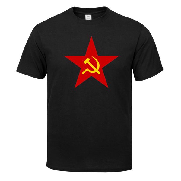 

star with a sickle and hammer men 2020 summer men t-shirts 100% cotton men's sportswear t-shirts hip hop tees harajuku