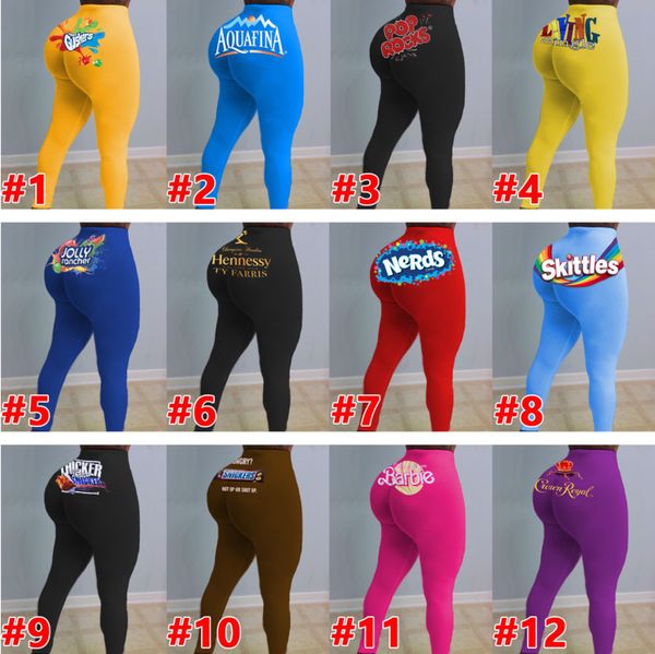 

women yoga pants slim personalise pattern letters printed leggings ladies new fashion tight trousers clothing 2020, Black;white