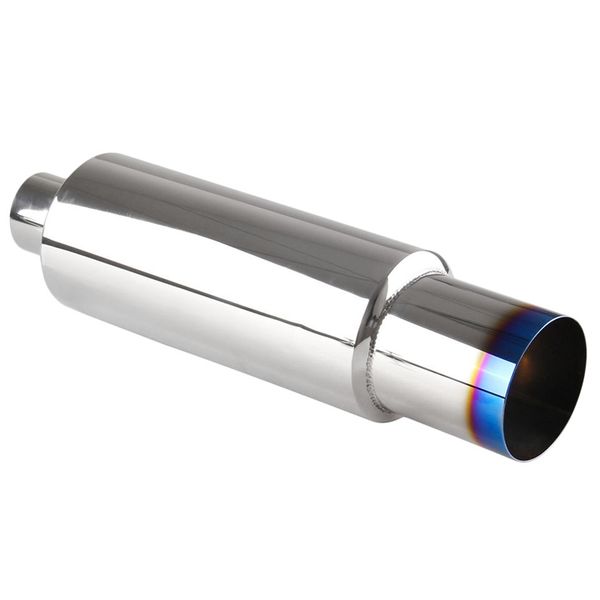 

new car styling 4 inch stainless steel universal burnt tip muffler exhaust