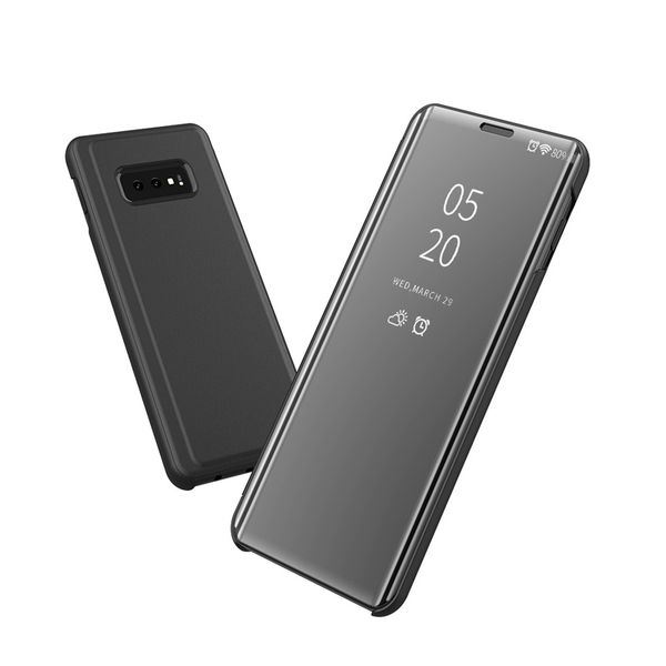 

smart sleep case luxury mirror flip leather cover for oppo r17 clear view window smart cover