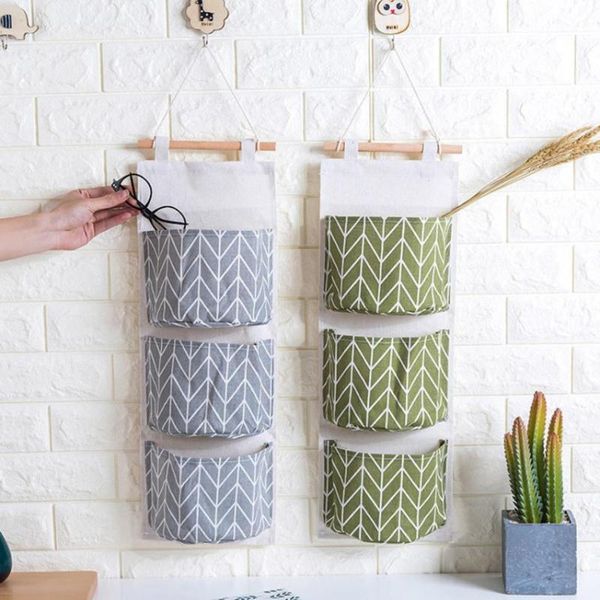 

wall mounted storage hanging bag organizers 3 bag kitchen supplies fluid systems multilayer cotton bags new may 26#3