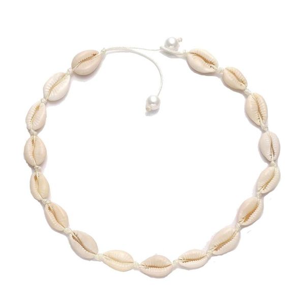 

chokers women's necklace hawaiian shell pearl short statement adjustable set men's, Golden;silver