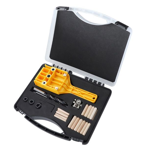 

75pcs woodworking straight hole puncher wood doweling jig 6/8/10mm drill bits 448a