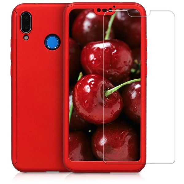 

360 degree hard phone case for huawei p series p20 lite shockproof protective full body case with tempered glass screen protector