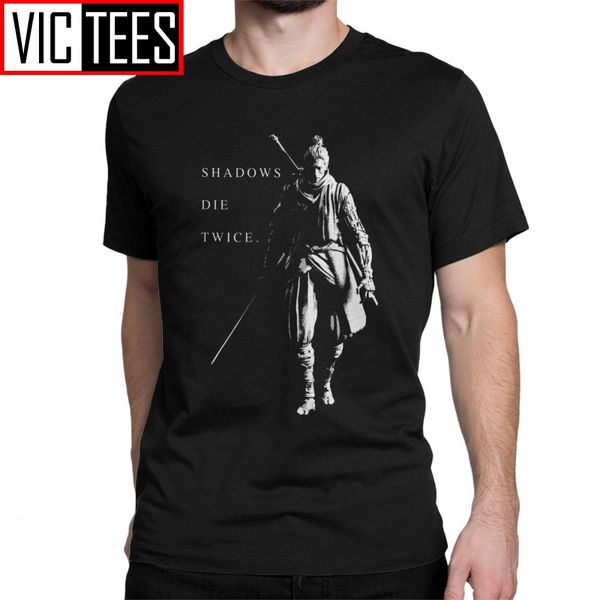 

fun sekiro shadows die twice t-shirt for men cotton men t shirts wolf souls samurai game japanese tee gift idea