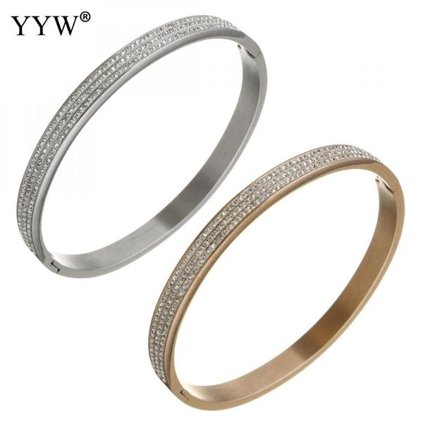 

bangle stainless steel bracelets & bangles couple lovers bracelet with rhinestone for women men original/rose gold jewelry bijoux gifts, Black