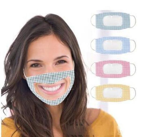 

2020 new lip language face masks daze proof clear soft pet visable mouth face cover mask fashion washable resuable masks