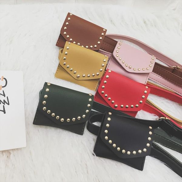 

kids mini waist bag leather purses and handbags for baby girls fanny pack rivet purse chest bag children waist packs belt bag