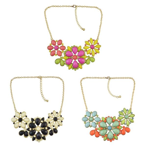 

3 цвета 2020 новый прибыл золото акриловые формы цветка подвеска подвески колье ожерелье ювелирных изделий способа женщин вспомогательное об, Golden;silver