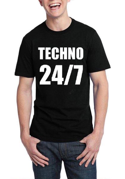 

techno 24 7 half sleeve black t shirt