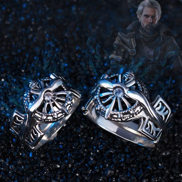 

final fantasy ring s925 щепка xv ff15 ноктиса lucis caelum свет кольцо косплей ювелирных изделий для мужчин отец мальчика рождественского по, Golden;silver