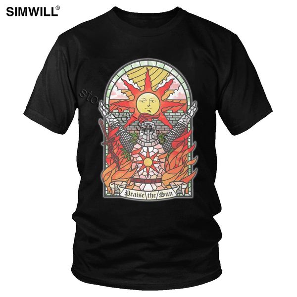 

classic dark souls praise the sun t-shirt men cotton artorias of the abyss solaire of astora tee short sleeve game fans t shirt