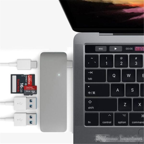

funcion de carga unica type-c usb c hub adaptador thunderbolt docking station lector de larjetas phone sd tf