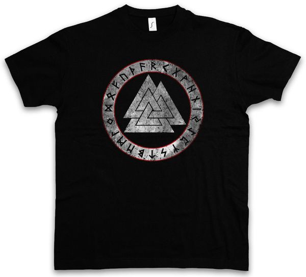 

2020 fashion short tee valknut runes t shirt paganism newpaganism odin thor loki midgard rune walhalla