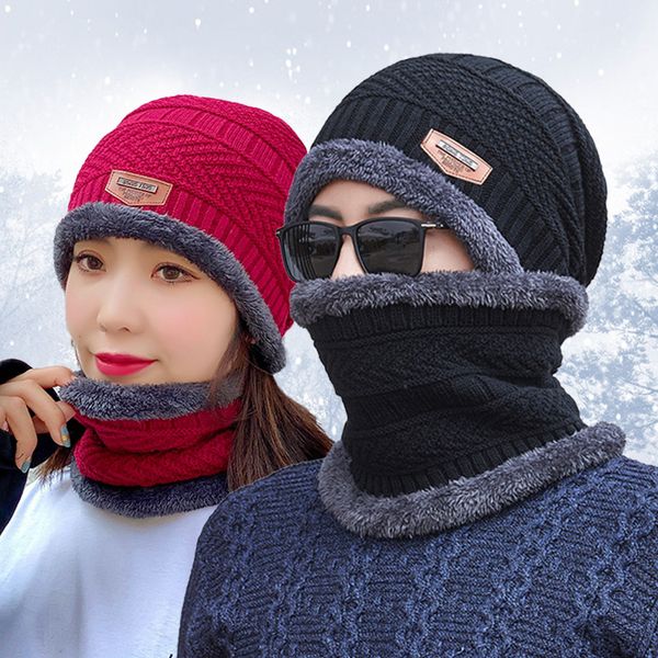 

hats, scarves & gloves sets fashion winter family matching hats kids warm cap scarf men women wool boy girl hat knitting beanie knitted wome, Blue;gray