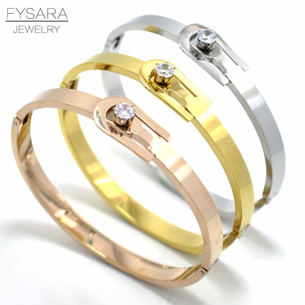 

fysara gold crystal belt bracelets & bangles fashion woman stainless steel lady wedding party jewelry, Black