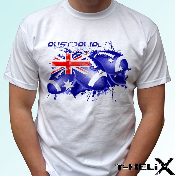 

australia rugby flag - white t shirt tee football design mens women tshirt