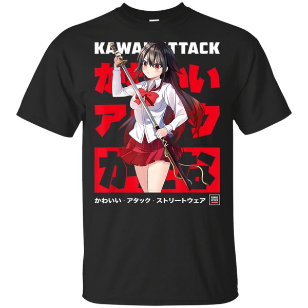 

katana yandere kawaii japanese anime black t-shirt m-3xl custom graphic tees tee shirt