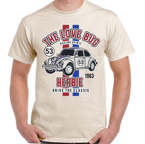 

love bug mens funny herbie rides again t-shirt car enthusiast hip-hop tee shirt