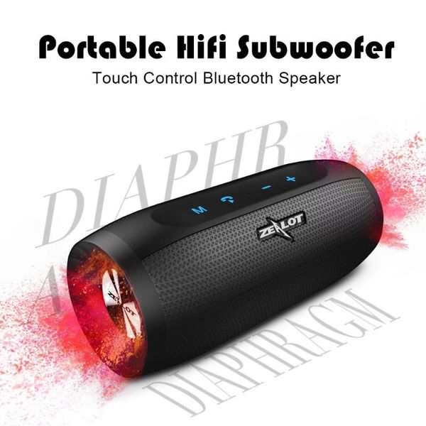 

zealot s16 bluetooth wireless speaker portable outdoor waterproof subwoofer high power stereo speakers power bank ,tf card