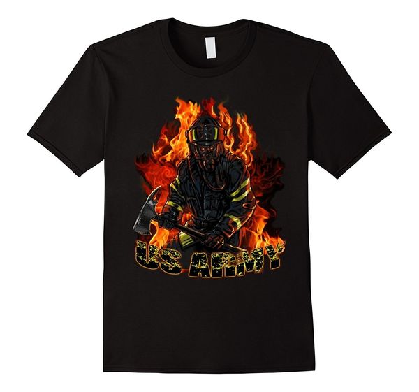 

modern fashion famous us army firefighter pattern men's tee t-shirt