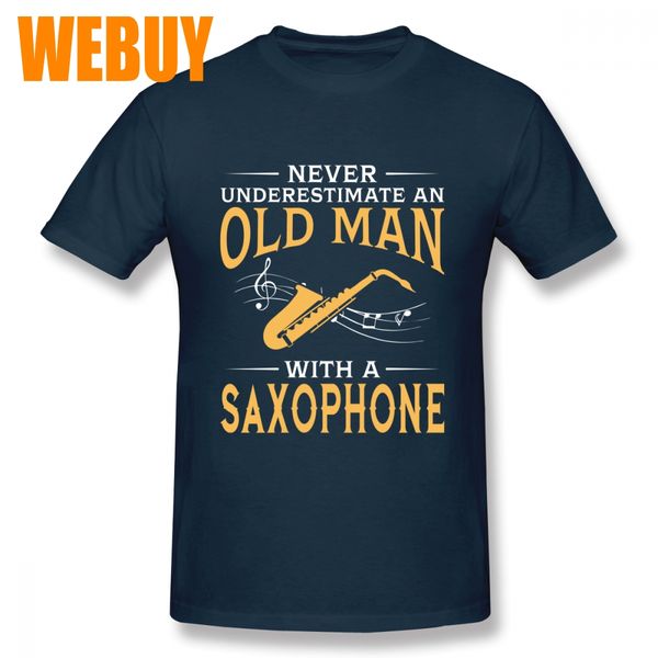 

leisure never underestimate an old man with a saxophone homme tee shirt man geek s-6xl short sleeve