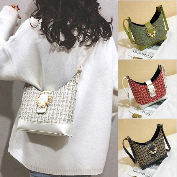 

ocardian vintage leather crossbody bags for women 2020 new shoulder bag fashion handbags zipper bucket bag women bags o30