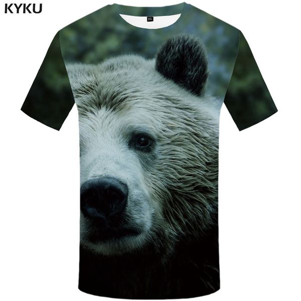 

russia bear printed lovely 3d snow 3d print shirts horror plus size plus size men clothing