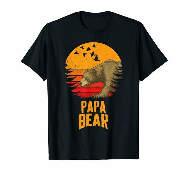

черные мужские papa bear футболка смешного день отца рубашка matching tee подарки