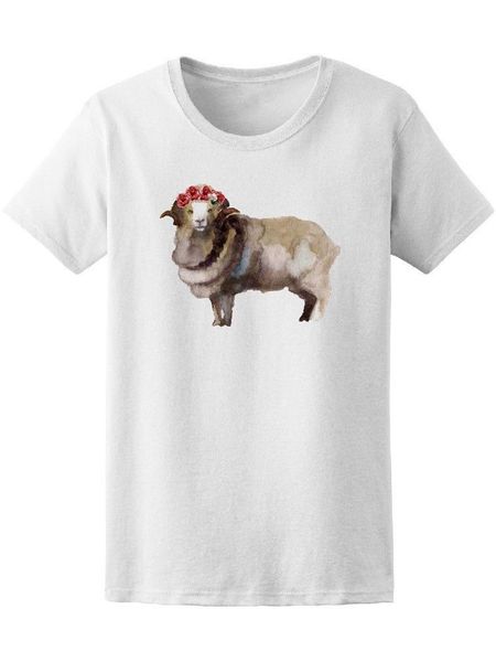 

акварели cute sheep farm женщин tee -image по новые тенденции tee shirt