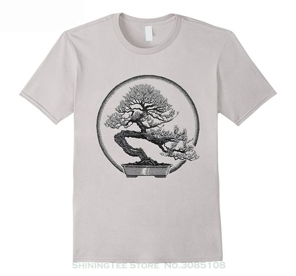 

new 2020 fashion mens t-shirts bonsai tree t-shirt japan penjing kanji hanja graphic tee casual cotton o-neck shirt men