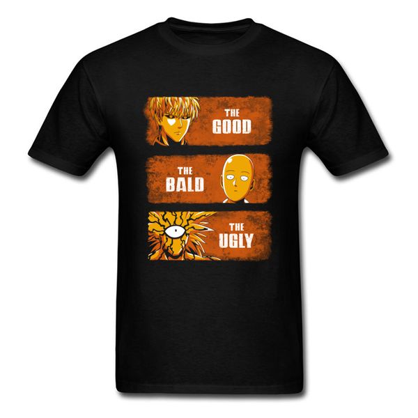 

midnite star the good the bald and the ugly one punch man t-shirt funny tees comic clothing japan style black t shirts hero