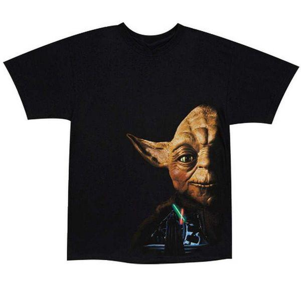 

yoda onlooking mens black t-shirt tee shirt