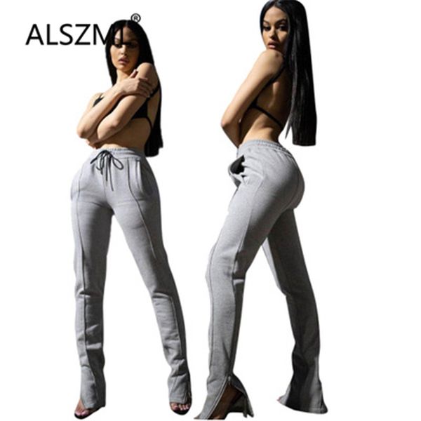 

women's pants & capris gray high pockets hip skinny tight club party lady fashion sheath trouser street women, Black;white