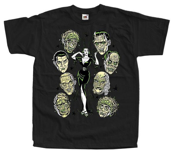 

universal monsters v3 poster t shirt white yellow black all sizes s 4xl