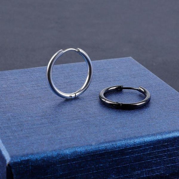 

1pc punk rock titanium stainless steel circle hoop earrings for women men ear ring clip piercing brincos bijoux body jewelry, Golden;silver