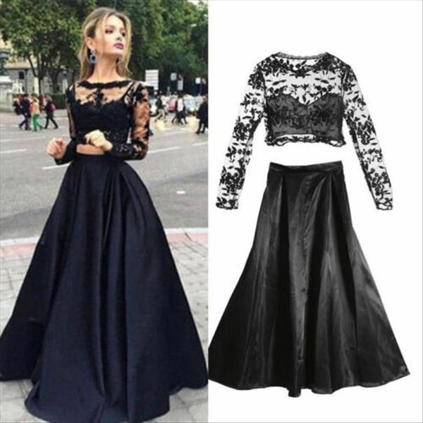 

women formal wedding long dress lace black 2 piece suit evening party cocktail long maxi dresses, Gray