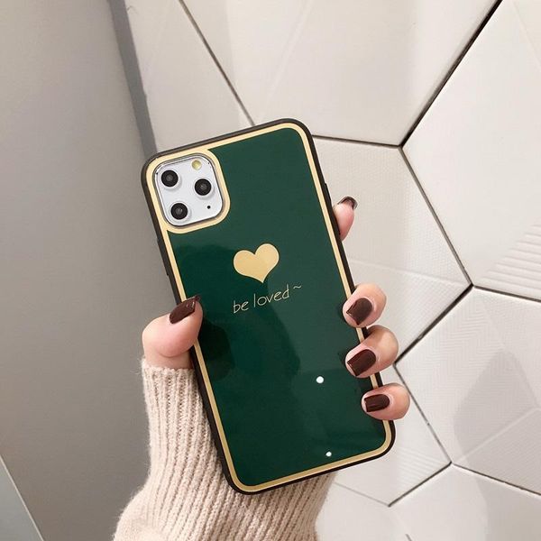 

love heart cases for iphone 11pro max xr xs max 7 8 6 6s plus x shockproof soft tpu green back cover