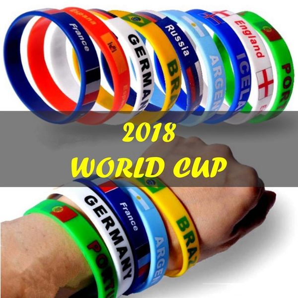 

world cup bracelet silicone country flag sport wristband soccer football team fans cheering gift