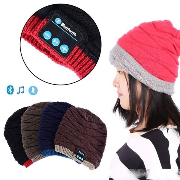 

fashion warm hat wireless bluetooth smart cap headphone headset speaker mic hats e255